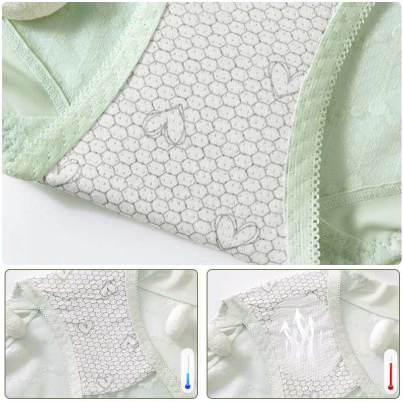 [Copy]VEIMIA Sexy Beauty Panties 3-7 Pieces Lace Breathable High Waist Silk Temperature-Sensitive Crotch 
