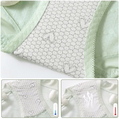 [Copy]VEIMIA Sexy Beauty Panties 3-7 Pieces Lace Breathable High Waist Silk Temperature-Sensitive Crotch 