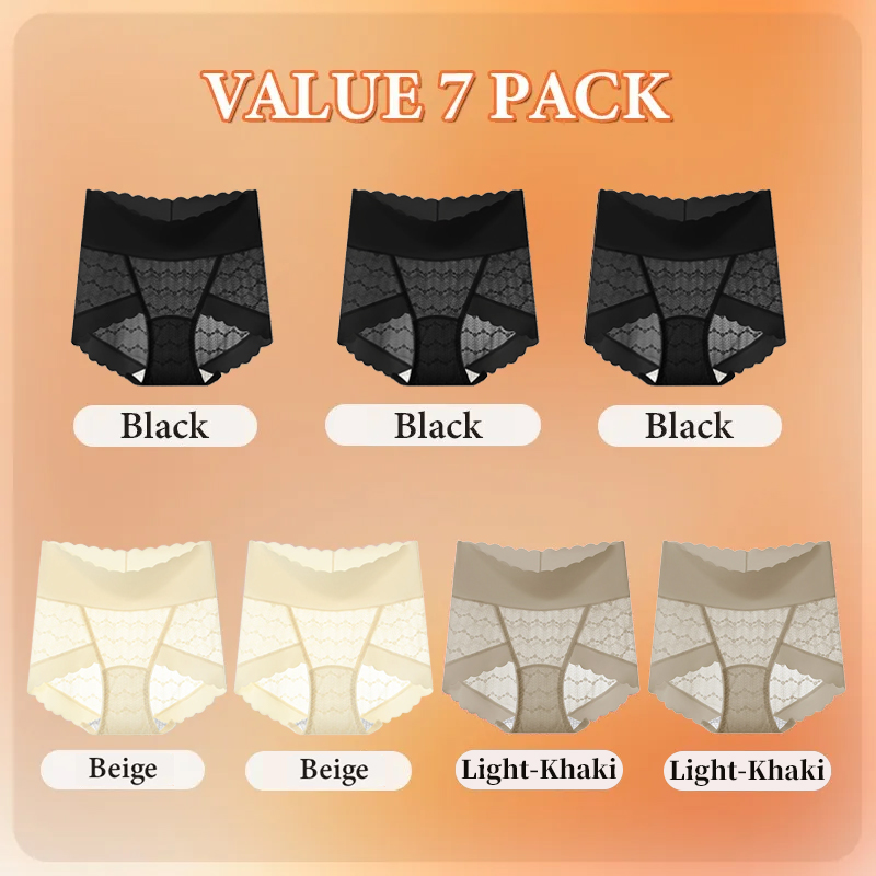 3-7 Pieces Seamless Sexy Lace Panties Comfortable Mulberry Silk Crotch Plus Size Underwear VEIMIA 