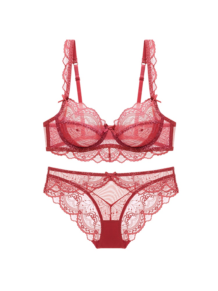 Sexy Lace Bras & Panties Sets Sheer French Style Designs, Ultra-Thin & Slimming For Woman VEIMIA