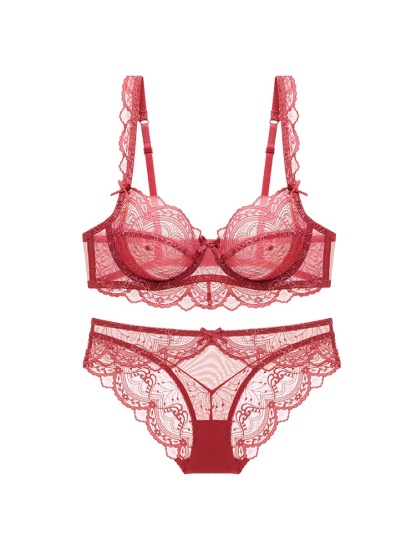 Sexy Lace Bras & Panties Sets Sheer French Style Designs, Ultra-Thin & Slimming For Woman VEIMIA
