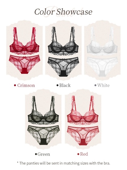 Sexy Lace Bras & Panties Set Sheer French Style Designs, Ultra-Thin & Slimming For Woman VEIMIA