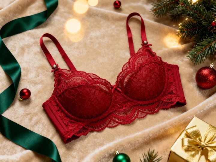 VEIMIA Elegant lace lingerie set in festive colors as a romantic Christmas gift idea for 2025
