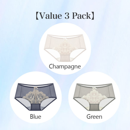 VEIMIA 3-5 Pieces Sexy Silk Lace Panties Set For Women Super Comfortable