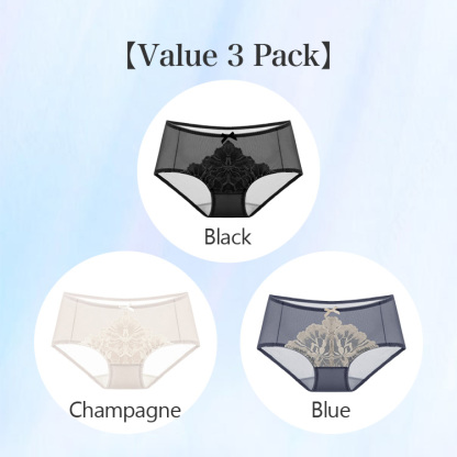 VEIMIA 3-5 Pieces Sexy Silk Lace Panties Set For Women Super Comfortable