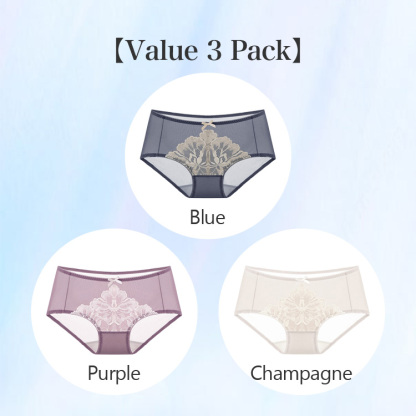 VEIMIA 3-5 Pieces Sexy Silk Lace Panties Set For Women Super Comfortable