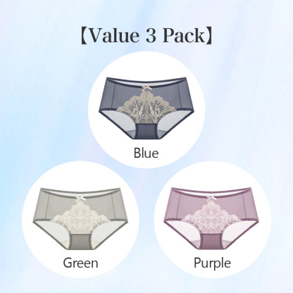VEIMIA 3-5 Pieces Sexy Silk Lace Panties Set For Women Super Comfortable
