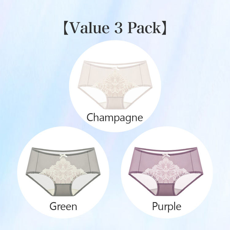 VEIMIA 3-5 Pieces Sexy Silk Lace Panties Set For Women Super Comfortable
