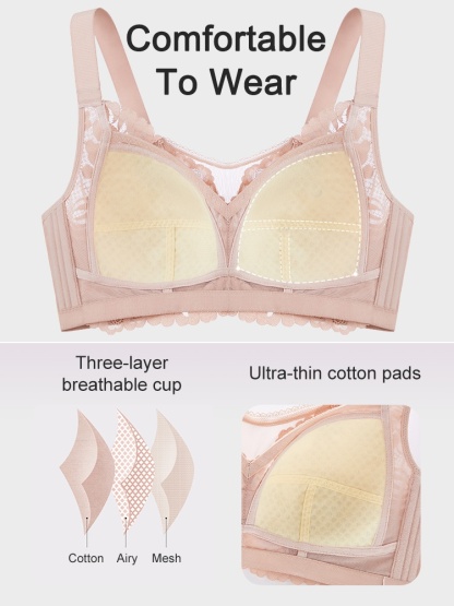 Shape-enhancing Minimizers Bra Sexy & Comfortable With Prevent Accidental Exposure Lace Trims VEIMIA