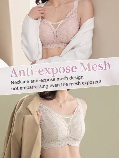 Shape-enhancing Minimizers Bras Sexy & Comfortable With Prevent Accidental Exposures Lace Trim VEIMIA