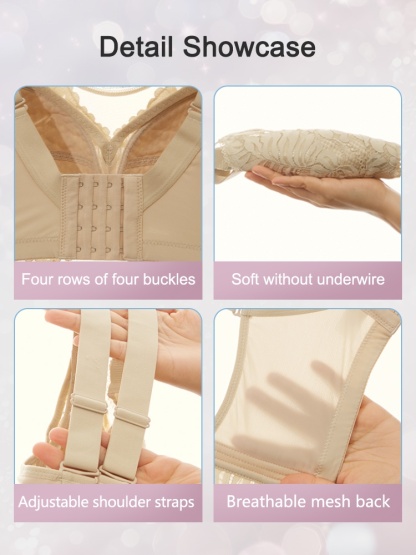 Shape-enhancing Minimizers Bra Sexy & Comfortable With Prevent Accidental Exposures Lace Trims VEIMIA