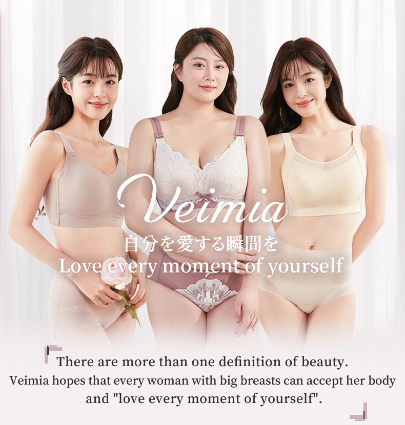 Shape-enhancing Minimizer Bra Sexy & Comfortable With Prevent Accidental Exposure Lace Trim VEIMIA 