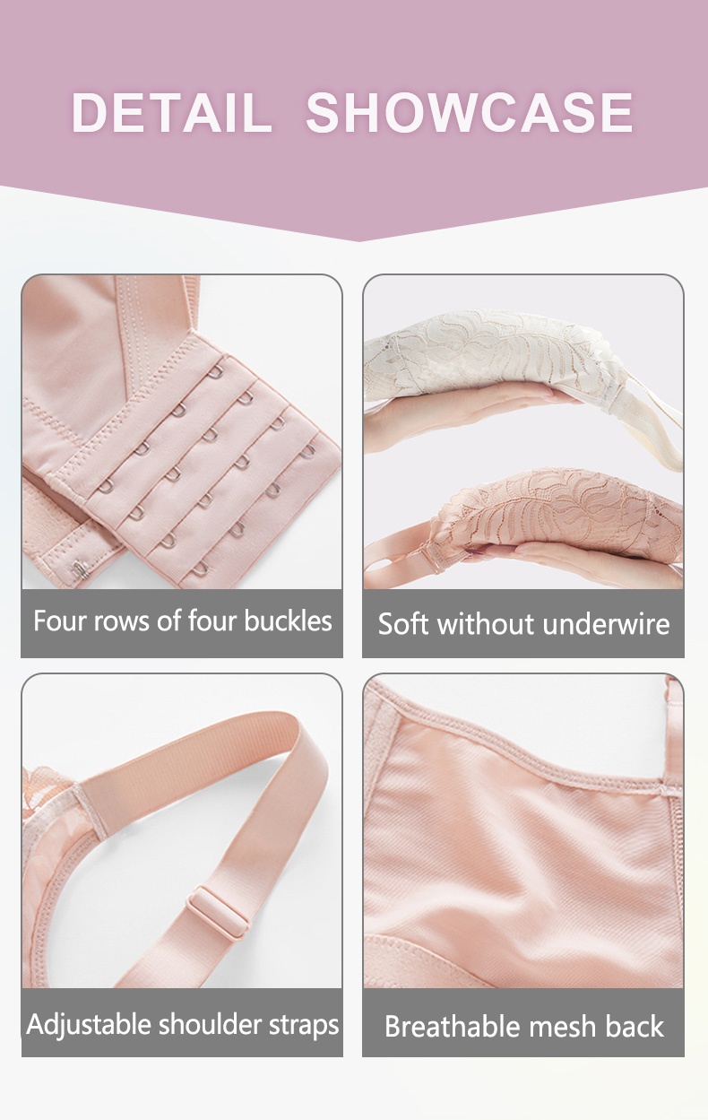 Shape-enhancing Minimizers Bra Sexy & Comfortable With Prevent Accidental Exposure Lace Trims VEIMIA