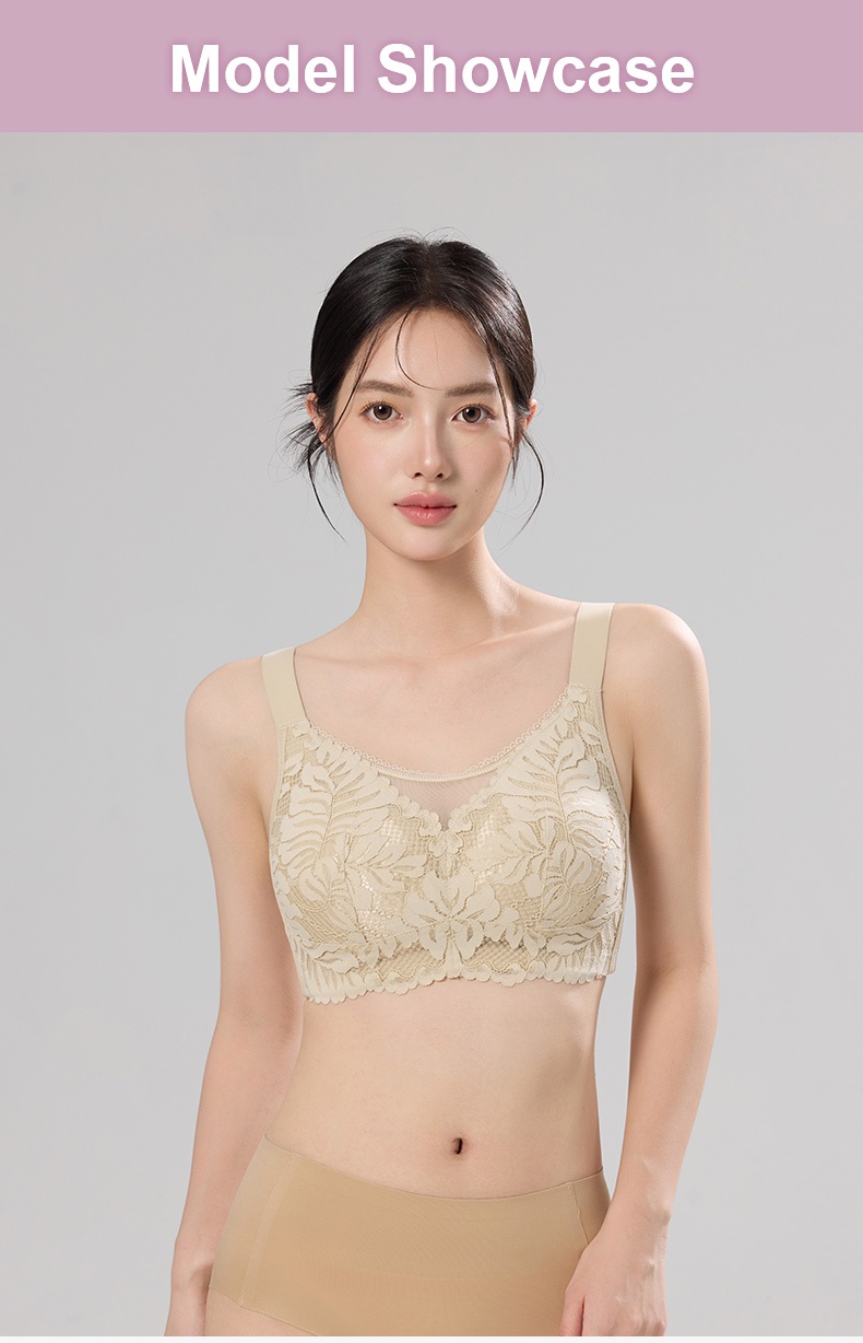 Shape-enhancing Minimizers Bra Sexy & Comfortable With Prevent Accidental Exposure Lace Trim VEIMIA