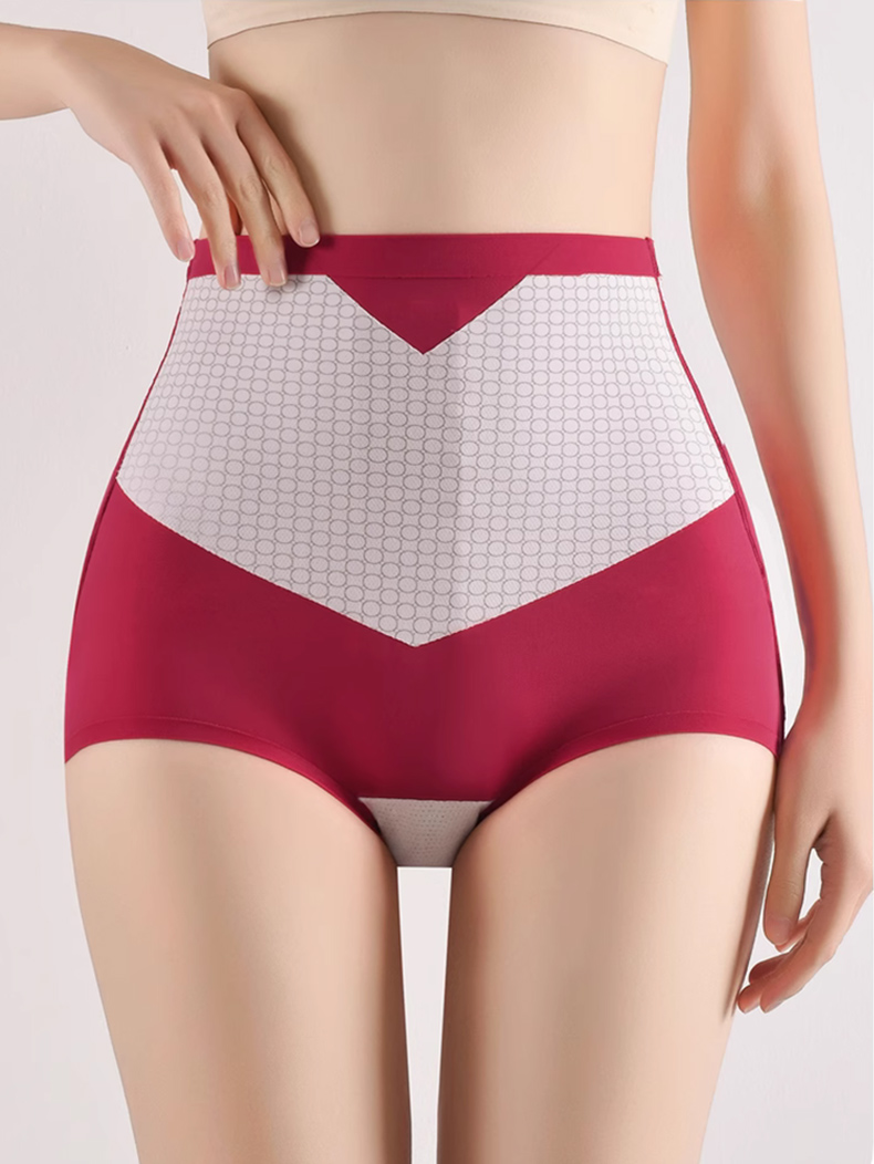 Red Color Front Buckle Compression for Instant Waist Slimming Hip Lifting High Waisted Ultra Breathable Shapewear Briefs VEIMIA