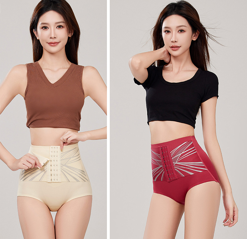Instant Waist Slimming Hip Lifting High Waisted Ultra Breathable Shapewear Briefs Models Showcase VEIMIA