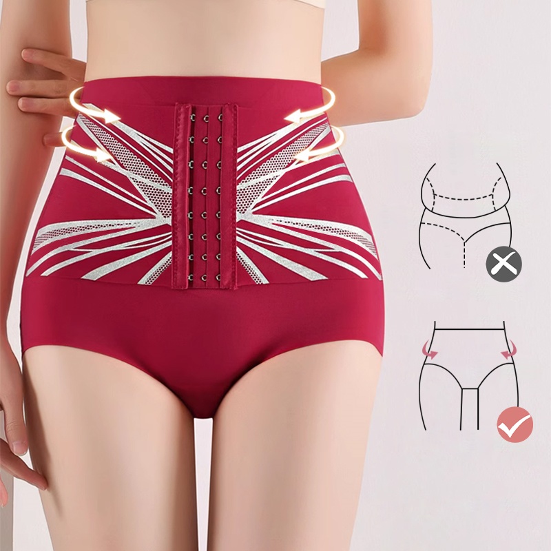 2 Pieces Compression for Instant Waist Slimming & Hip Lifting High-waisted Shapewear Brief VEIMIA
