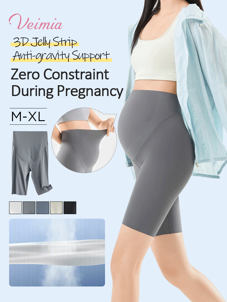 Comfortable Maternity Pants & Fifth Pants 2-in-1, Airy Restriction-free Fabric With 3D Soft Supports VEIMIA