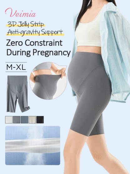 Comfortable Maternity Pants & Fifth Pants 2-in-1, Airy Restriction-free Fabric With 3D Soft Supports VEIMIA