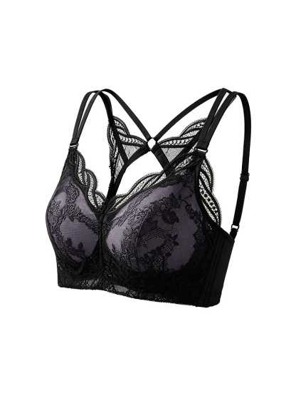 Black sheer lace bra product cutout VEIMIA