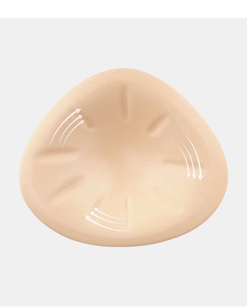 乳房假體的凹面後視圖，有氣流方向箭頭 VEIMIA