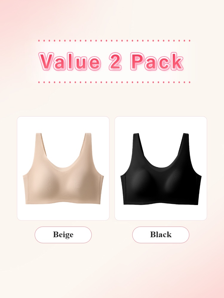 Value 2 pack seamless bras in beige and black VEIMIA
