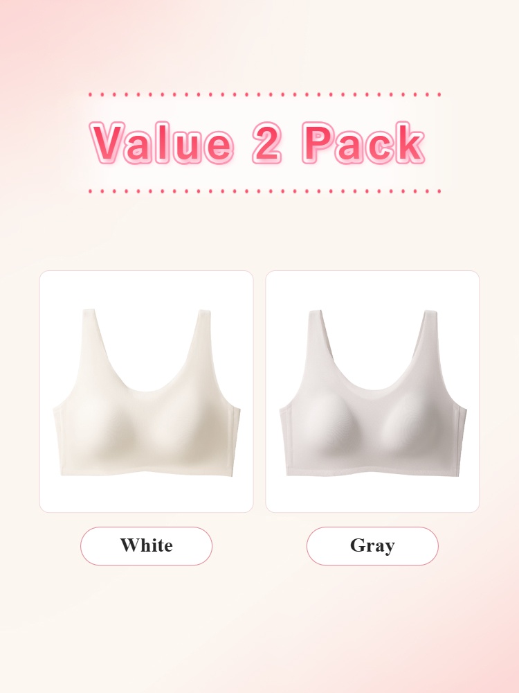 Value 2 pack seamless bras in white and gray VEIMIA