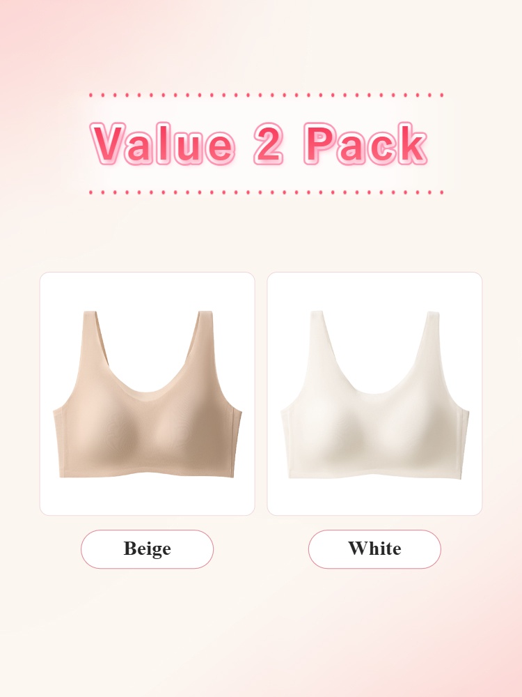 Value 2 pack seamless bras in beige and white VEIMIA