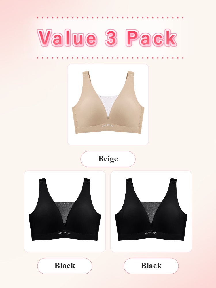 Value 3 pack bras with one beige and two black pieces VEIMIA