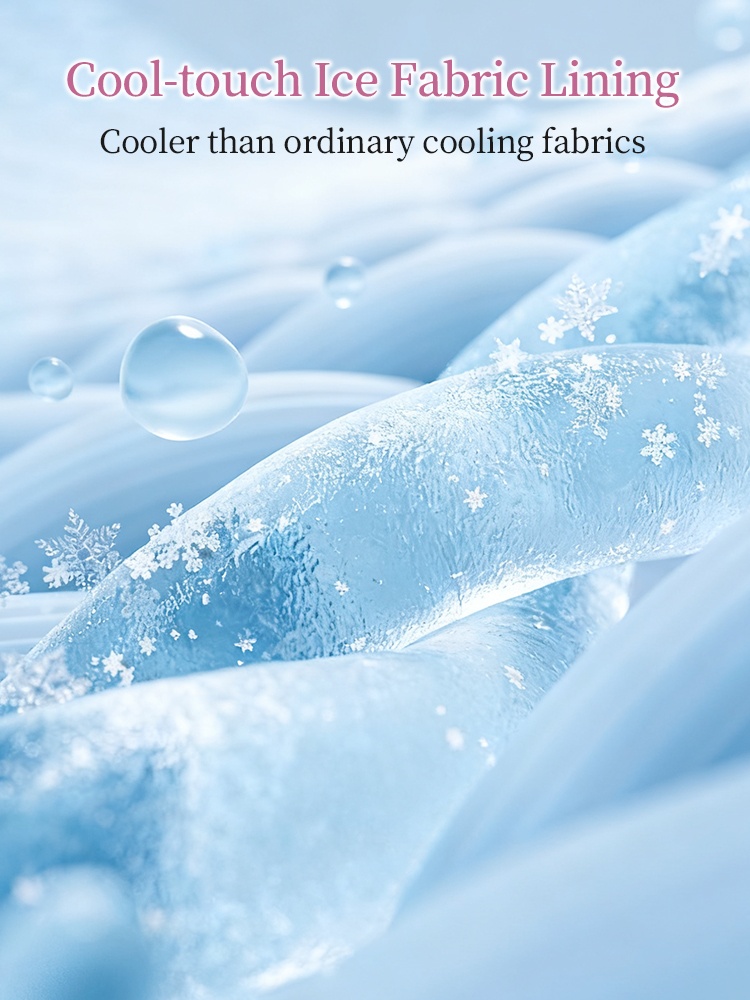 Close-up of cool-touch ice fabric lining with snowflake texture for cooler bra comfort - VEIMIA