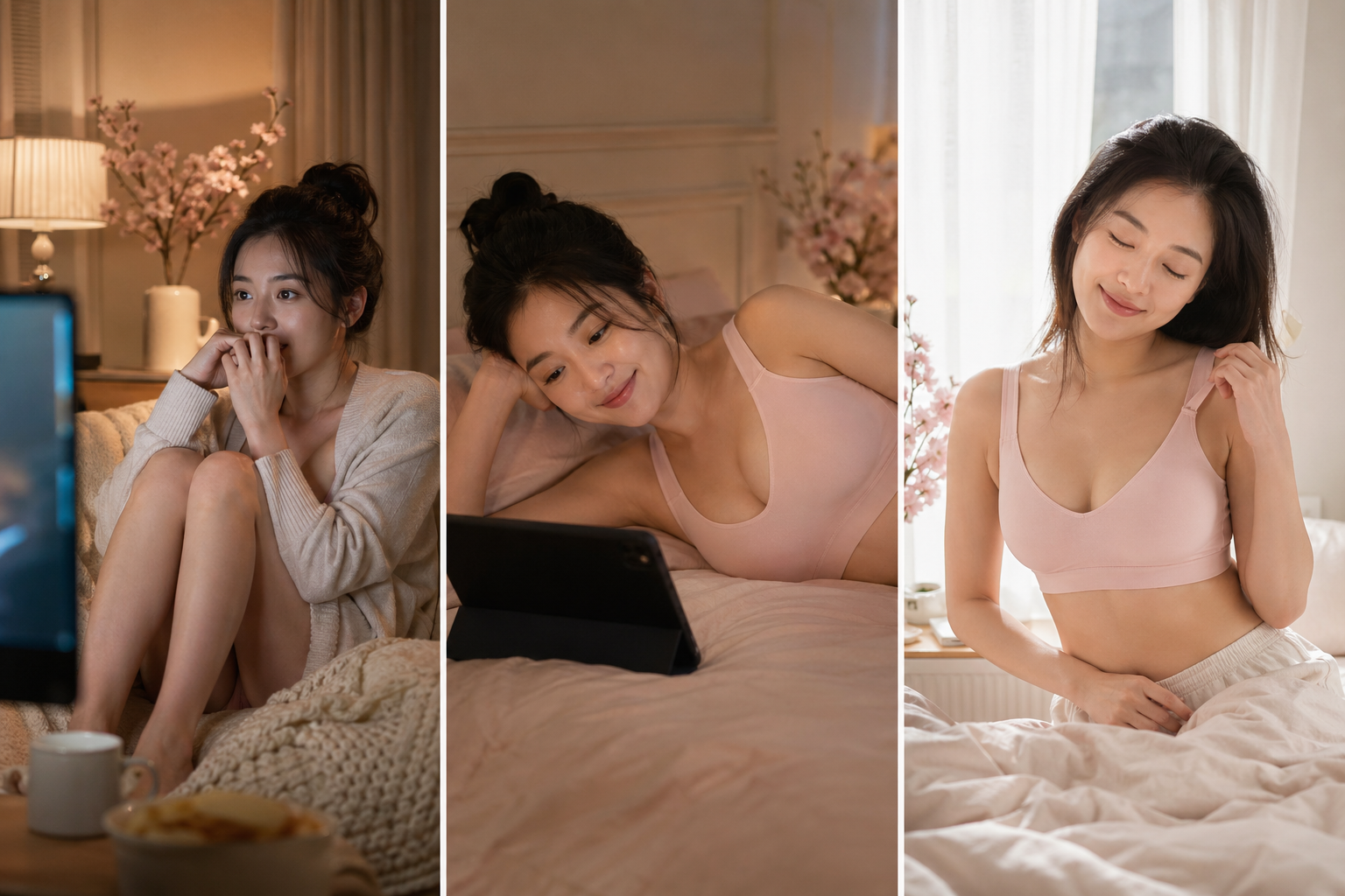 VEIMIA soft sleep bra details for wireless comfort and late-night lounging