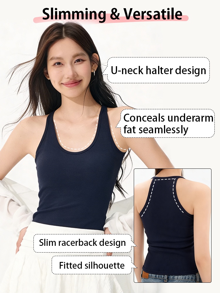 Fitted Tank Tops With Built-in Hold, Breathable Quick-dry Ease For Everyday Wear VEIMIA