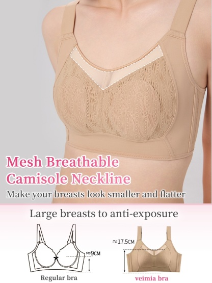 Slimming Minimizer Bra Thins & Supportive Cups Create Shapely Breast, No Bounce For Sports Wearing VEIMIA