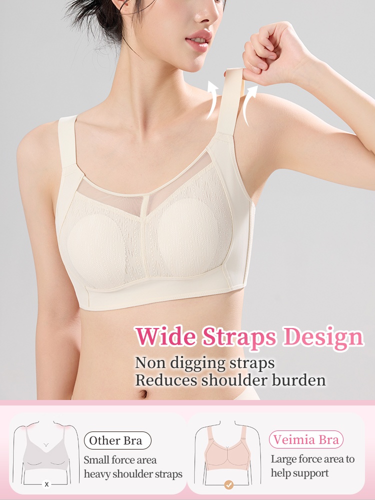 Slimming Minimizer Bra Thins & Supportive Cup Create Shapely Breast, No Bounce For Sports Wearing VEIMIA