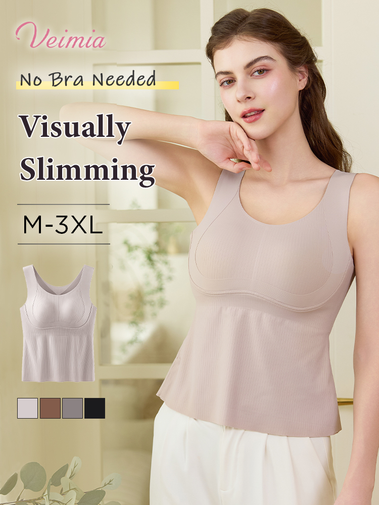 Slimming Tanks Top Bra-free Design & Full Coverages, Smooth Hem For Seamless Comfort Wear VEIMIA