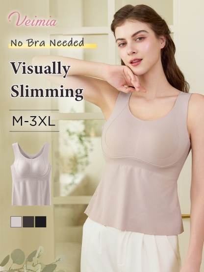 Slimming Tanks Top Bra-free Design & Full Coverages, Smooth Hem For Seamless Comfort Wear VEIMIA