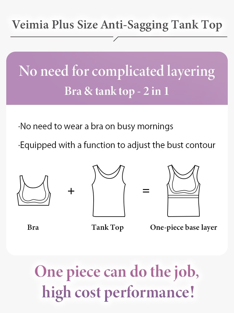 Slimming Tanks Top Bra-free Design & Full Coverages, Smooth Hems For Seamless Comfort Wear VEIMIA