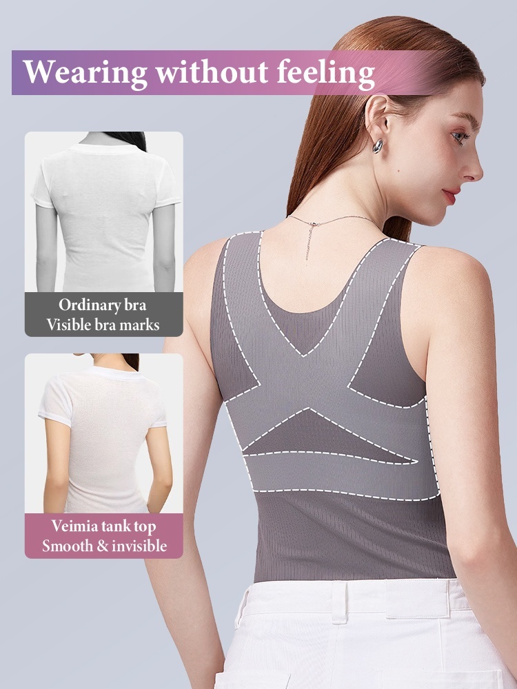 Slimming Tank Top Bra-free Design & Full Coverages, Smooth Hem For Seamless Comforts Wear VEIMIA