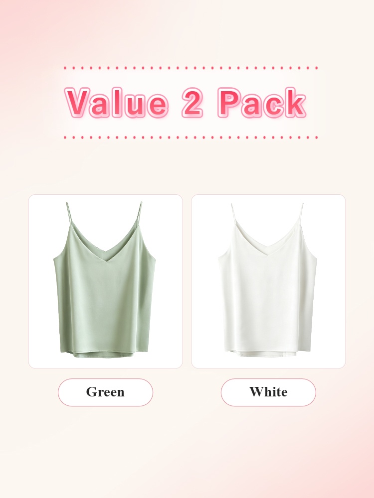 VEIMIA | Silky Satin Camisole V-Neck Cooling Fabric – Veimia