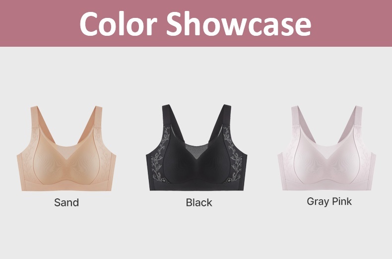 Color options for sand black and gray pink minimizer bras VEIMIA
