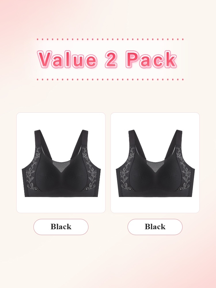 Value 2 pack black minimizer bras with full coverage cups VEIMIA