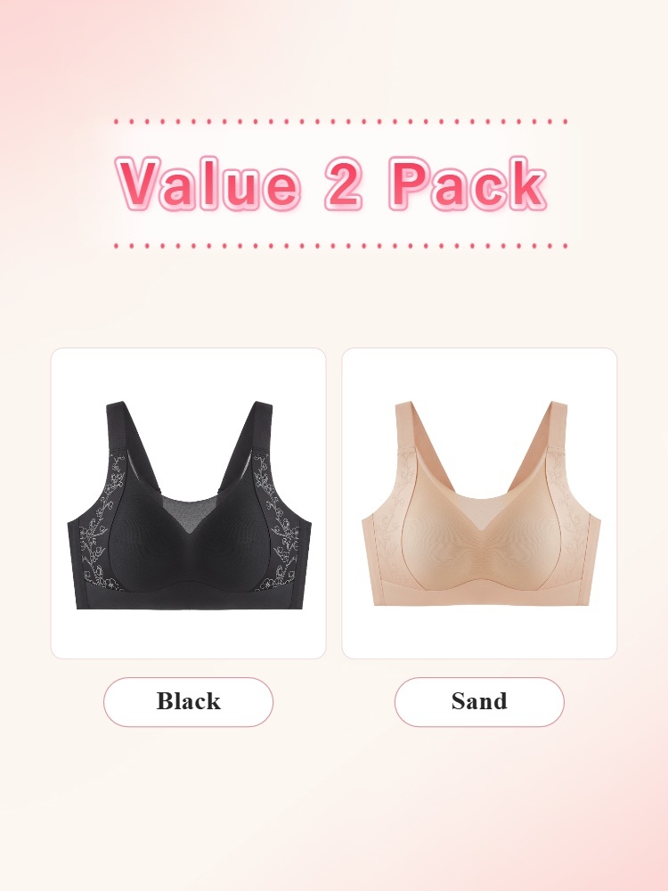 Value 2 pack minimizer bras in black and sand VEIMIA