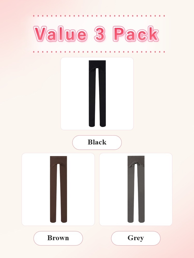 Value 3 pack tights in black brown and grey VEIMIA