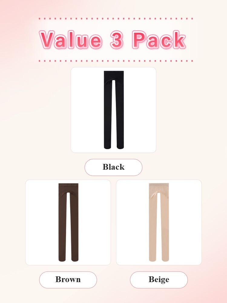 Value 3 pack tights in black brown and beige VEIMIA