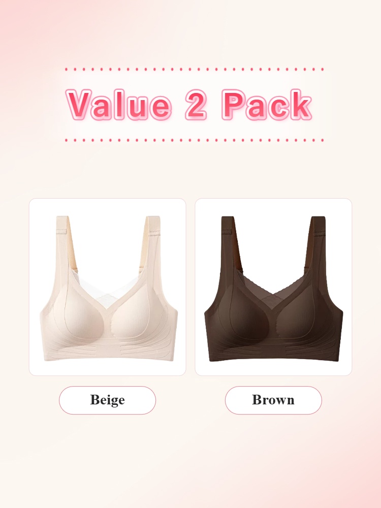 Value 2 pack mastectomy bras in beige and brown VEIMIA