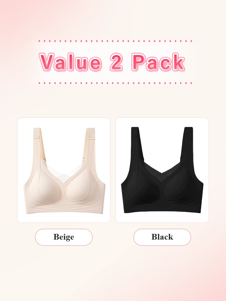 Value 2 pack mastectomy bras in beige and black VEIMIA