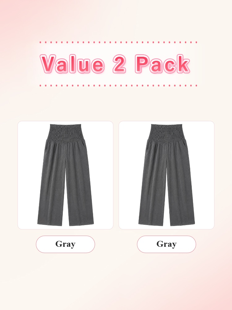 Value 2 pack gray maternity pants with high stretch belly panels VEIMIA