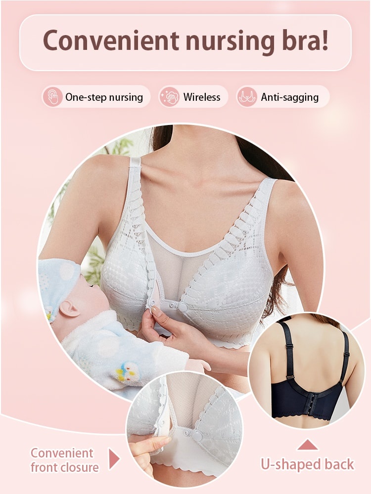Soft Nursing Bra Front Buckle For Easy Feedings, Pre- & Post-natal Usable & Anti-sagging Lift VEIMIA