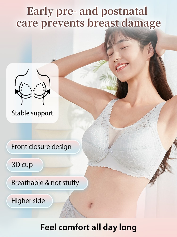 Soft Nursing Bra Front Buckle For Easy Breastfeeding, Pre- & Post-natal Usable & Anti-sagging Supports VEIMIA