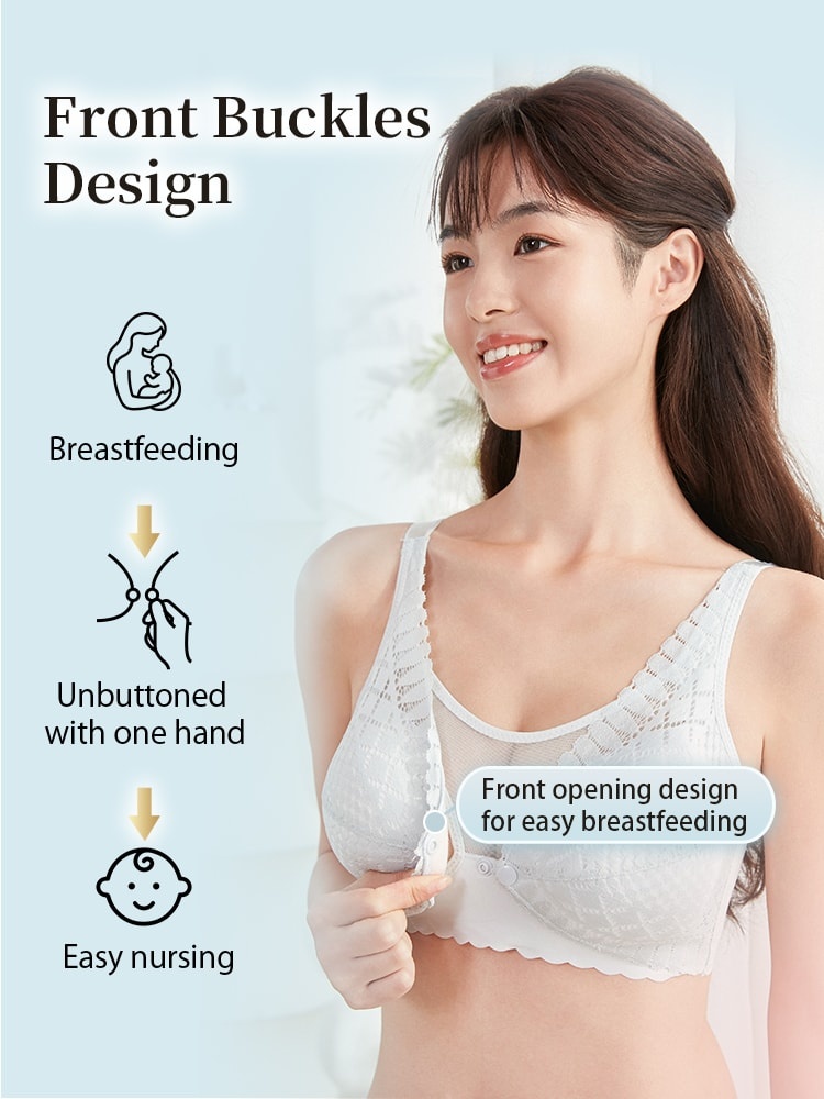 Soft Nursing Bra Front Buckle For Easy Breastfeeding, Pre- & Post-natal Usable & Anti-sagging Boosts VEIMIA